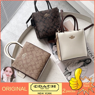 【จัดส่งฟรี】ของแท้ 100% Coach Cally mini tote กระเป๋าถือ กระเป๋าสะพายผู้หญิง กระเป๋าช้อปปิ้งใบเล็ก