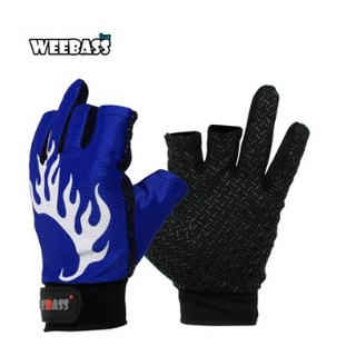 WEEBASS อุปกรณ์ - รุ่น ถุงมือ ตัด 3 นิ้วและ ตัด 5 นิ้ว ตกปลา GLOVES