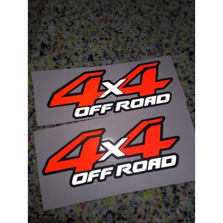 สติ๊กเกอร์ 4x4 Off-Road สะท้อนแสงตัดประกอบ 32x12 cm.( ติดมุมท้ายกระบะ 1 คู่)