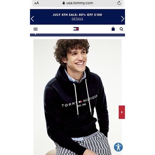 Tommy Hilfiger เสื้อฮู้ดดี้ ผู้ชาย ทอมมี่ ฮิลฟิกเกอร์