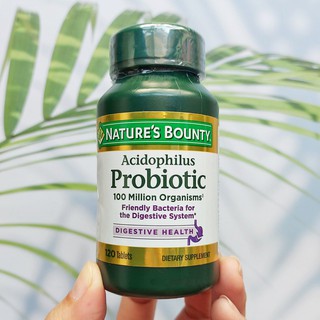 โปรไบโอติค จุลินทรีย์แลคโตบาซิลัส 100 Millions CFU Acidophilus Probiotic 120 Tablets (Natures Bounty®)