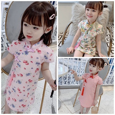 พร้อมส่งในไทย ชุดกี่เพ้าเด็กผู้หญิง ชุดจีนเด็กผู้หญิง