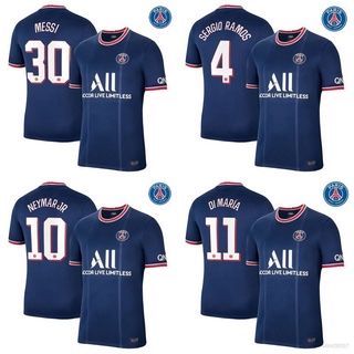 เสื้อกีฬาแขนสั้น ลายทีมชาติฟุตบอล PSG Paris Saint-Germain Messi Neymar Ramos Maria 2020-2021