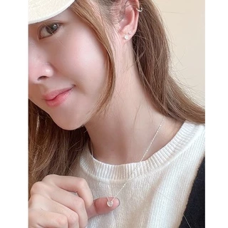 [ได้รับการรับรองเงินแท้] Suwann.na สร้อยคอ สร้อยคอเงินแท้ สร้อยหัวใจเพชร