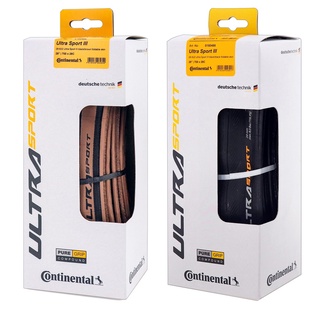 Continental Ultra Sport III ยางล้อรถจักรยาน แบบพับได้ 700x28 สีดํา สีน้ําตาล PureGrip 3