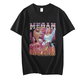 T-shirt  เสื้อยืดแขนสั้น พิมพ์ลายกราฟิก Rap Singer Megan Thee Stallion สไตล์วินเทจ ฮาราจูกุ โอเวอร์ไซซ์ สําหรับผู้หญิง แ