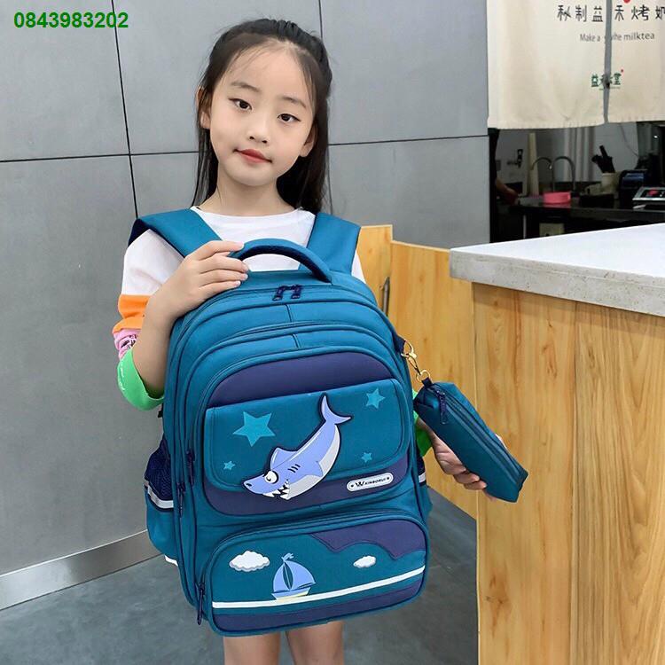 BMW6669▨☏✎กระเป๋าเป้ กระเป๋านักเรียนประถม มัธยม baby shark แถมฟรีกระเป๋าดินสอ พร้อมส่ง🦈🦈