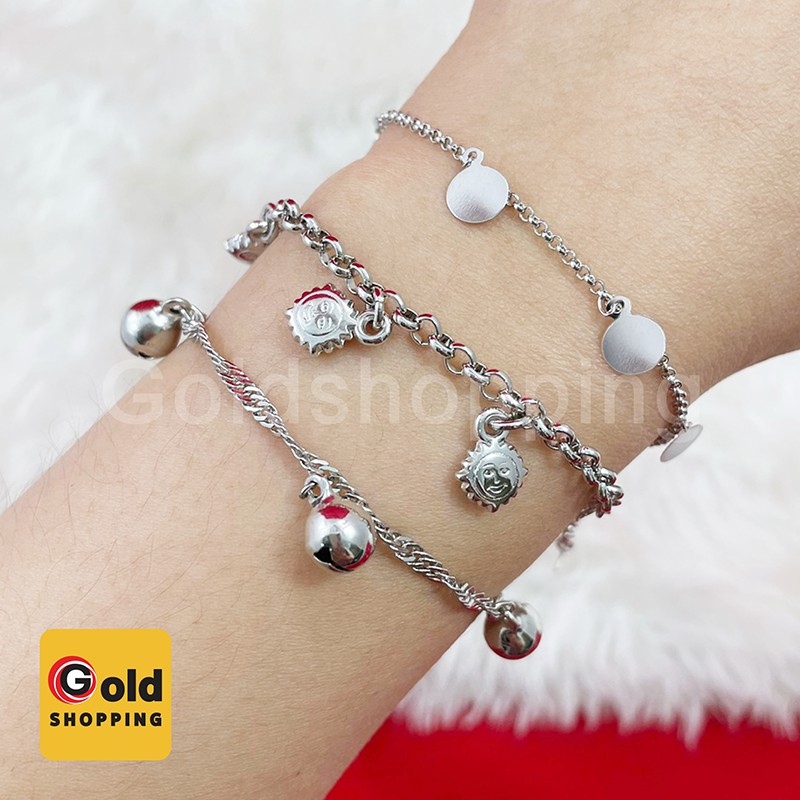 สร้อยข้อมือ คละแบบ ความยาวปรับระดับได้ 6-8 นิ้ว สร้อยข้อมือเงิน สร้อยข้อมือแฟชั่น - รูปที่ 3