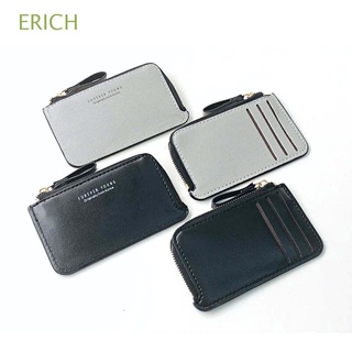 Erich กระเป๋าใส่เหรียญ หนัง PU แบบพกพา สไตล์สร้างสรรค์ ใส่บัตรเครดิตได้ สําหรับผู้ชาย