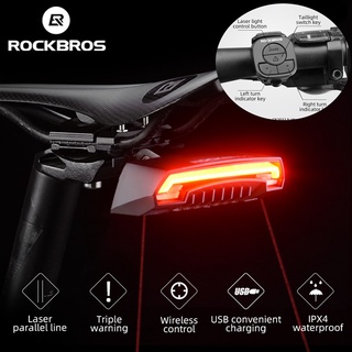 Rockbros ไฟท้ายจักรยานไร้สาย ชาร์จ USB กันน้ํา รีโมตคอนโทรล