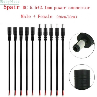 【Big Discounts】5pair 12V 5.5x2.1mm Male+Female DC Power Socket Jack Connector Cable Plug Wire#BBHOOD