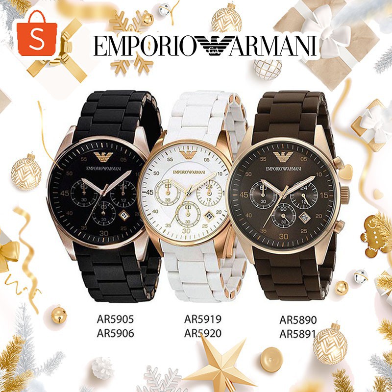 ✥EMPORIO ARMANI รุ่น AR5905 AR5906 AR5920 ของแท้100% WATCH นาฬิกาแบรนด์เนม นาฬิกาผู้ชาย นาฬิกา ผู้หญิง สายสแตนเลส OWA90