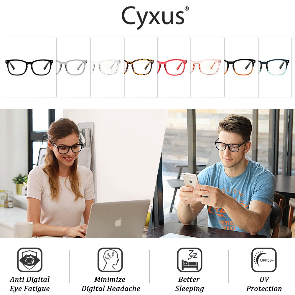 Cyxus نظارة بفلتر أزرق وUV للقراءة والكمبيوتر 8082 — صورة 3