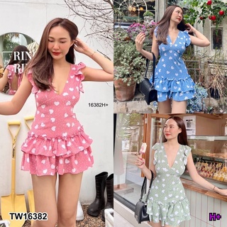 SS16382 Dress เดรสสั้นเว้าหลังผูกโบว์ แขนกับกระโปรงแต่งระบาย