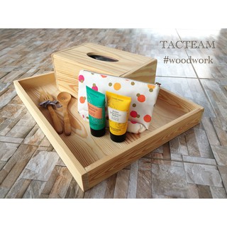 ถาดไม้สนสี่เหลี่ยมผืนผ้า Mini-Furniture ผลิตจากไม้สนแท้ ผลิตและจัดจำหน่ายโดย... TACTEAM #woodwork