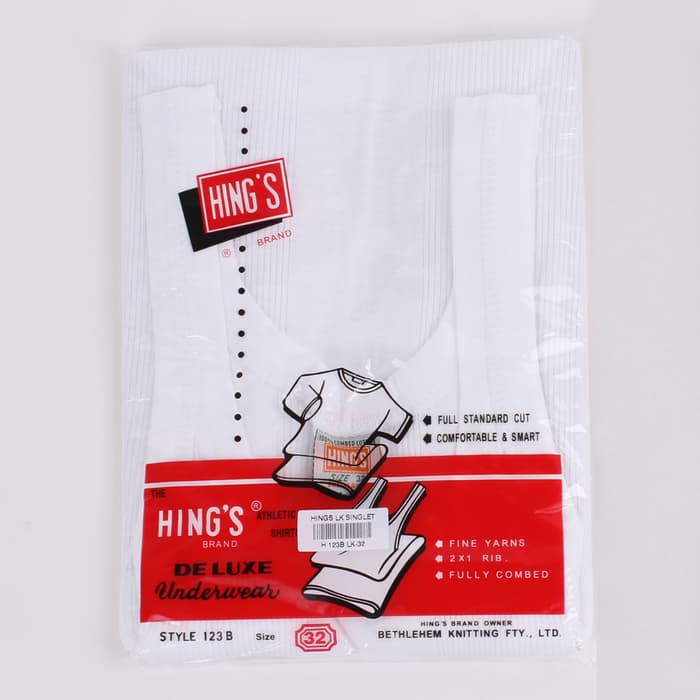 CONTENTTS 1 ชิ้น HINGS 123 B MENS SINGLET SIZE ; 32-34-36-38-40-42| SINGLET