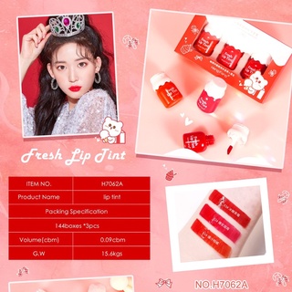 H7062 ลิปทินท์ Fresh Lip Tint ลิปทิ้นท์ ลิปกลอส ลิปสติก ลิปจุ่ม ลิปกลอส ลิปทินท์สีสวยซึมเร็ว ลิป ลิปพกพาง่าย