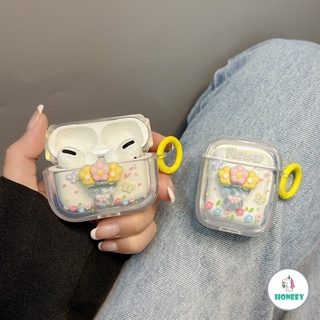 เคสหูฟังบลูทูธไร้สาย แบบนิ่ม ลายดอกไม้ ผีเสื้อ 3D สําหรับ Airpods 1 2 3 pro