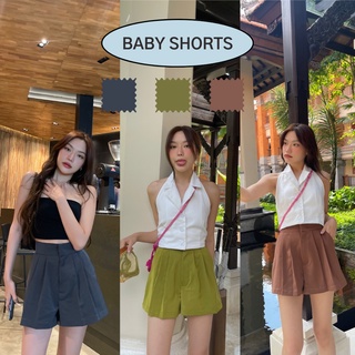 Baby Shorts by Sistersfabric กางเกงขาสั้นเอวสูงอัดจีบหน้า