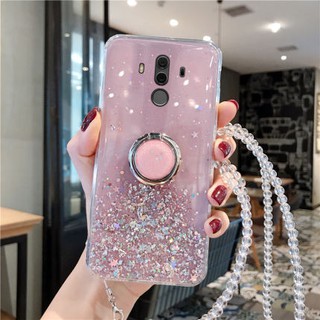 Transparent Glitter Star Huawei Y7A Mate9 Mate10 P40 Pro เคสโทรศัพท์มือถือ P9 plus Honor play 10 lite PU Soft case เคสป้องกัน