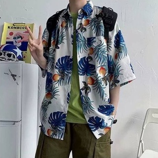 เสื้อเชิ้ตเกาหลี แขนสั้น CT1129 ลายดอก สำหรับผู้ชาย ผ้านิ่มนุ่ม เบา ใส่สบาย ใส่ได้ทุกเทศกาล