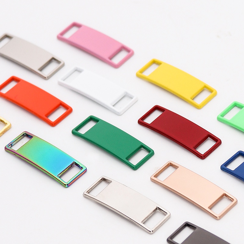 เชือกผูกรองเท้าเปล่า หัวเข็มขัดโลหะ สําหรับตกแต่งรองเท้าผ้าใบ DIY