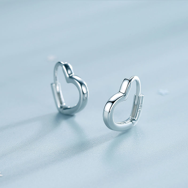 【binbingo】เครื่องประดับ 925 ต่างหูเงินแท้ 100% แป้นต่างหู earrings ต่างหูห่วงเงินแท้ ไม่ลอกไม่ดํา สไตล์เกาหลี 1 คู่/2 pc