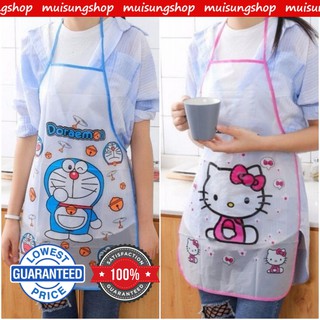 MUISUNGSHOP ผ้ากันเปื้อนลายการ์ตูน สำหรับเด็ก แบบคล้องคอ ผูกหลัง ลายการ์ตูน น่ารัก ทำจาก PVC ใช้ได้ทั้งเด็กและผู้หญิง