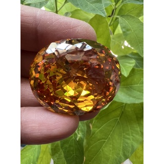 cubic zirconia yellow Lab stone 30x15mm weight 166 carats