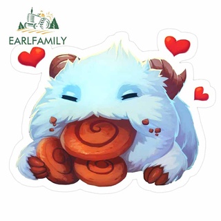 Earlfamily สติกเกอร์ไวนิล ลายการ์ตูนอนิเมะ League of Legends Poro ขนาด 13 ซม. x 10.4 ซม. สําหรับติดตกแต่งกระจกรถยนต์ แล็ปท็อป