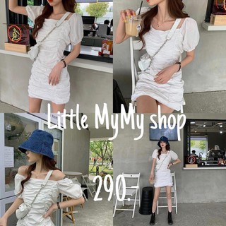 พร้อมส่ง 🌸 White dress เดรสขาว สมอคข้าง