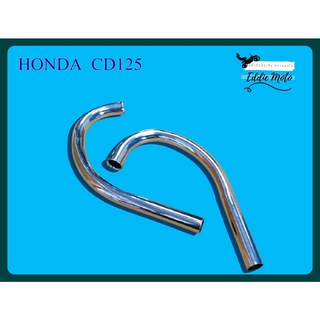 HONDA CD125 HEADER PIPE "CHROME" SET (1 PAIR) // คอท่อไอเสีย เหล็กชุบโครเมี่ยม  สินค้าคุณภาพดี