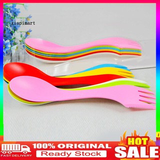 【พร้อมส่ง】ช้อนส้อม มีด มีด ช้อนส้อม ตั้งแคมป์ เดินป่า Spork Combo อุปกรณ์การเดินทาง 6 ชิ้น