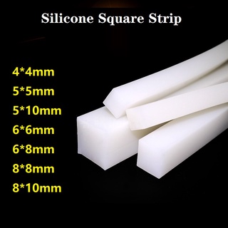 2เมตร ความกว้าง 4 5 6 8 มม. Silicone Square Strip แถบซิลิโคนสี่เหลี่ยมจัตุรัส แถบปิดผนึกที่เป็นของแข็ง แถบซิลิโคน ทนอุณหภูมิสูง กันน้ำ กันลื่น Strip