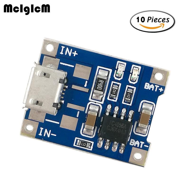 TP4056 โมดูลชาร์จแบตเตอรี่ลิเธียม แบตเตอรี่ Lipo 1A USB DIY MICRO Port 10 ชิ้น