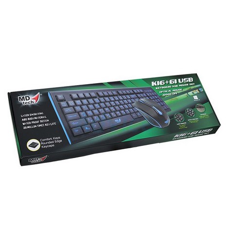 MD-Tech คีย์บอร์ด+เม้าส์ (2in1) Mouse + Keyboard USB MD-TECH รุ่น (K16/M-61)