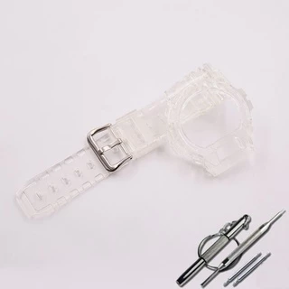 สายและเคส สําหรับ Casio G-SHOCK DW-6900 DW-6600 DW-6930 DW-3230 สายนาฬิกาซิลิโคนใส สําหรับ Gshock DW6900 DW660