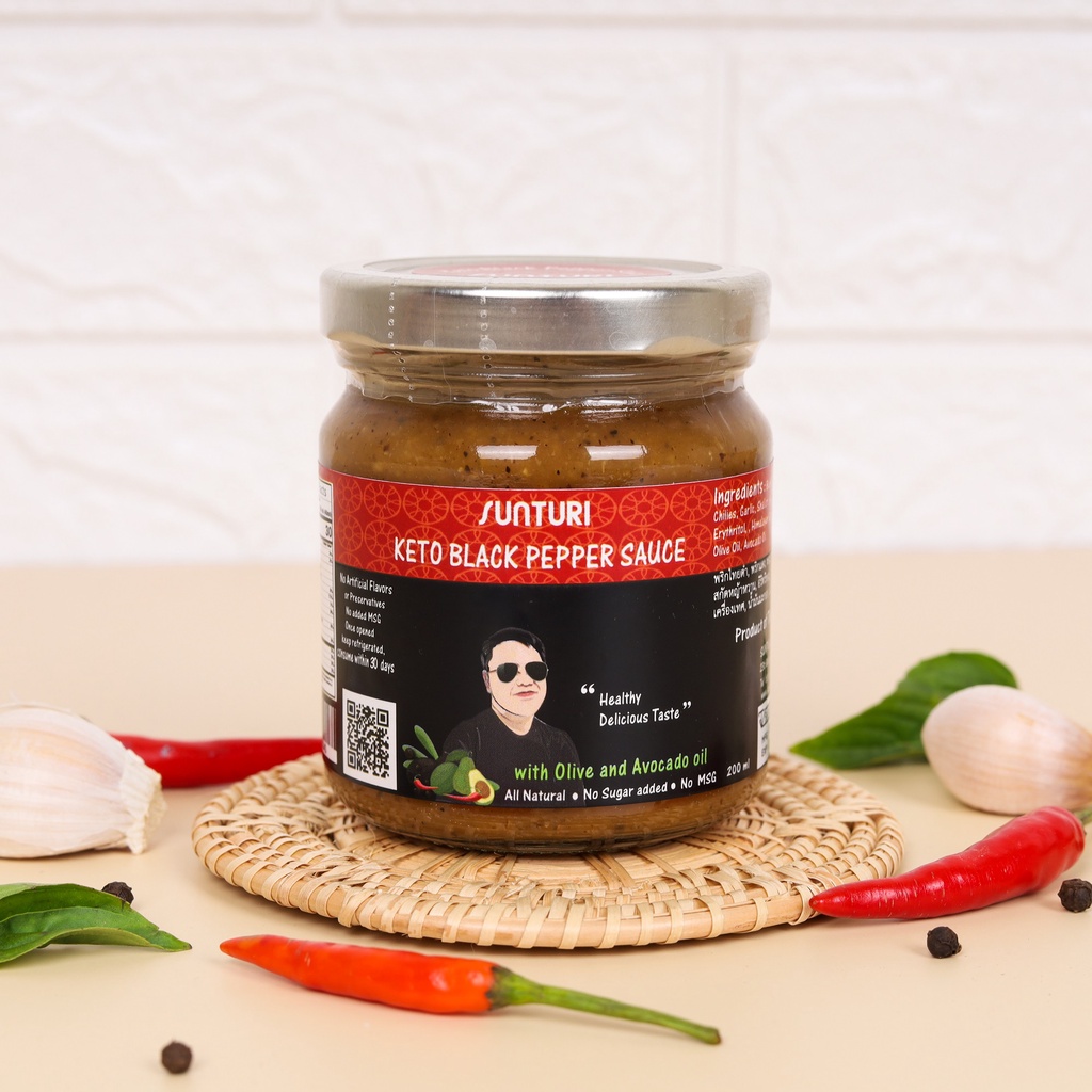 SUNTURI Keto Black Pepper Sauce 200g ซอสพริกไทยดำคีโต