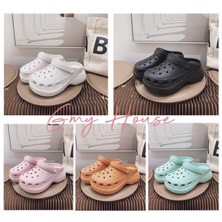 [มีของพร้อมส่ง] GMY HOUSE🩴รองเท้าหัวโตส้นหนากันน้ำลุยน้ำลุยฝนได้สไตล์Crocs