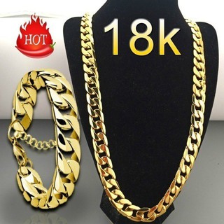 Men and women fashion luxury 18K gold bangles necklaces anniversary gift