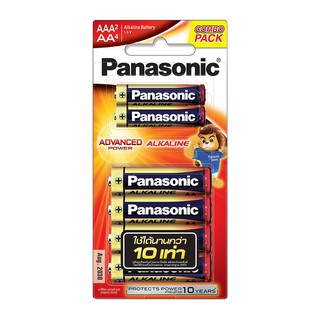 ถ่านอัลคาไลท์ PANASONIC แพ็ก AA 4 ก้อน + AAA 2 ก้อน ALKALINE BATTERIES PANASONIC AA PACK4+AAA PACK2