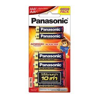 ถ่านอัลคาไลท์ PANASONIC แพ็ก AA 4 ก้อน + AAA 2 ก้อน ALKALINE BATTERIES PANASONIC AA PACK4+AAA PACK2