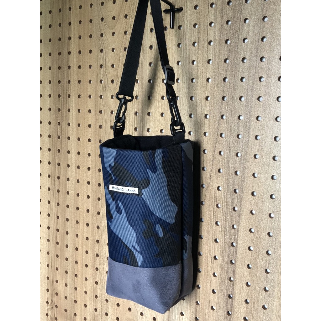 CAMOUFLAGE PATTERNS Cup bags กระเป๋าใส่แก้วน้ำ  ลายพรางเท่ห์ๆ กับก้นผ้าหนังกลับ