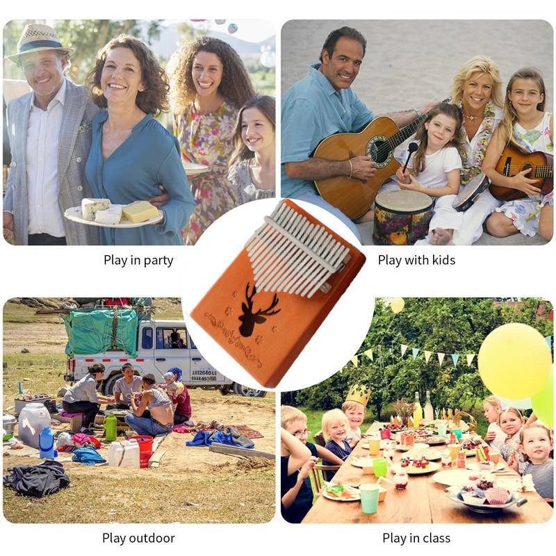 ส่งไวจากไทย✨คาลิมบ้า เครื่องดนตรีKalimba แบบพกพา Kalimba นิ้วหัวแม่มือเปียโน 17 นิ้วที่สำคัญเปียโน พร้อมกล่อง เครื่องดนต - รูปที่ 6