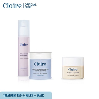 Claire Triple C Treatment Pad + Triple C Milky Moisturizer + Sleeping Milk Mask Plus Collagen