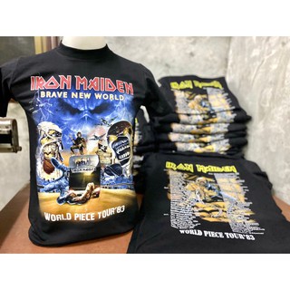 IR063 เสื้อเรืองแสงยืดวงร็อค IRON MAIDEN ไอรอน เมเดน เสื้อวง เสื้อยืดไอรอนเมเดน เสื้อวินเทจ