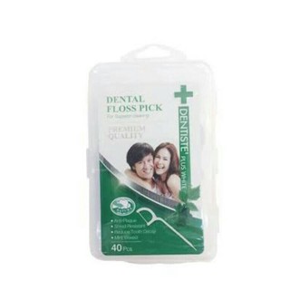 @@Dentiste Dental Floss Pick 40 ชิ้น ไหมขัดฟัน แบบมีด้ามจับ กลิ่นมินท์