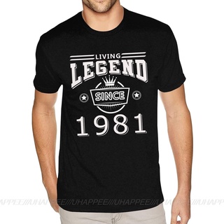 เสื้อยืดอินเทรนด์ขนาดเต็มเสื้อยืดแขนสั้น คอกลม ผ้าฝ้าย 100 ตัว ลาย Legend Since 1981 สําหรับผู้ชาย ไซซ์ 3XLS-3XL