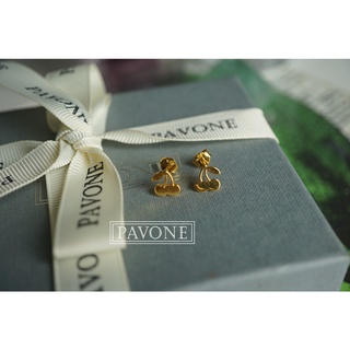 Pavone Jewelry ต่างหูเงินแท้ รูปเชอรี่🍒 แบบที่ 1 ชุบทอง💛 (ER0014)