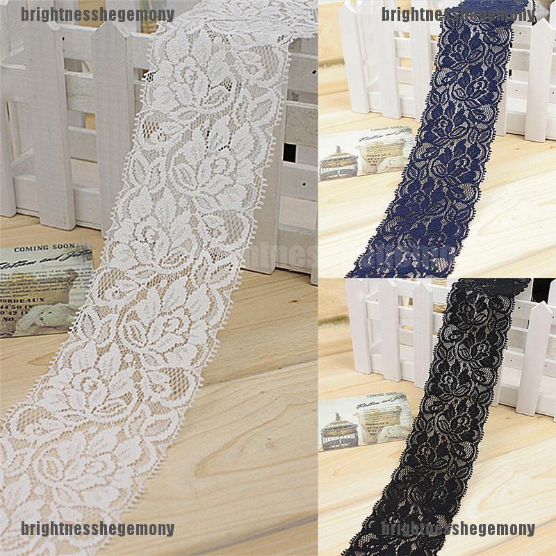 MECCANIXITY 4 Inch Wide 5 Yard Lace Ribbon Floral Pattern Hot Pink Lace Trim Ribbon Milk Silk Lace Trim For Sewing Making, DIY Crafts,Gift Wrapping, Wedding Decor